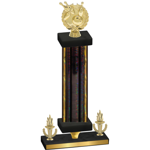 Premium Single Black Glacier Victory Bowling Trophy