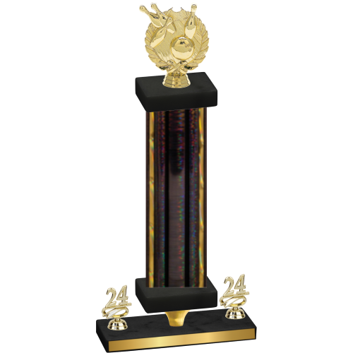 Premium Single Black Glacier Year Bowling Trophy