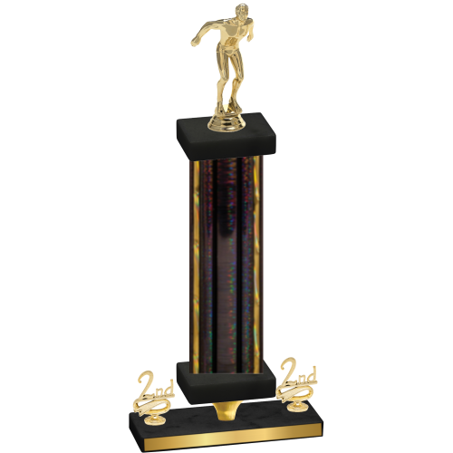Premium Single Black Glacier Second Place Swimming Trophy