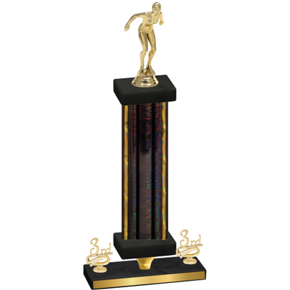 Premium Single Black Glacier Third Place Tennis Trophy