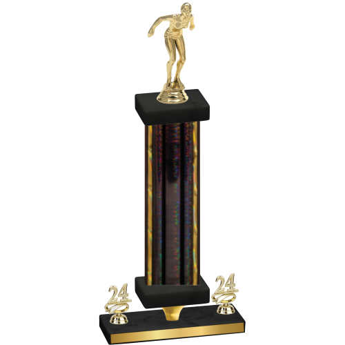Premium Single Black Glacier Year Tennis Trophy