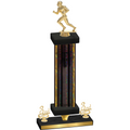 Premium Single Black Glacier Third Place Football Trophy