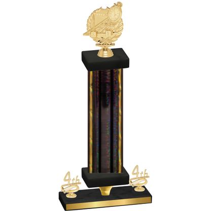 Premium Single Black Glacier Fourth Place Swimming Trophy