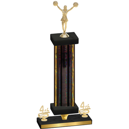 Premium Single Black Glacier Fourth Place Cheerleading Trophy