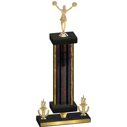 Premium Single Black Glacier Victory Cheerleading Trophy