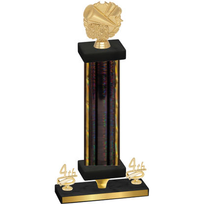 Premium Single Black Glacier Fourth Place Cheerleading Trophy