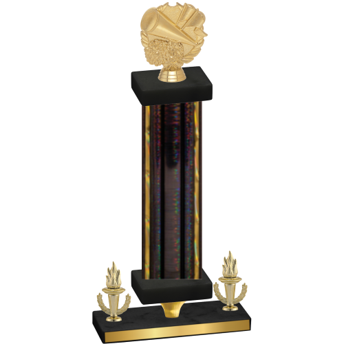 Premium Single Black Glacier Victory Cheerleading Trophy