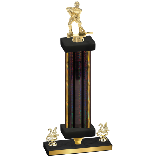Premium Single Black Glacier Year Hockey Trophy