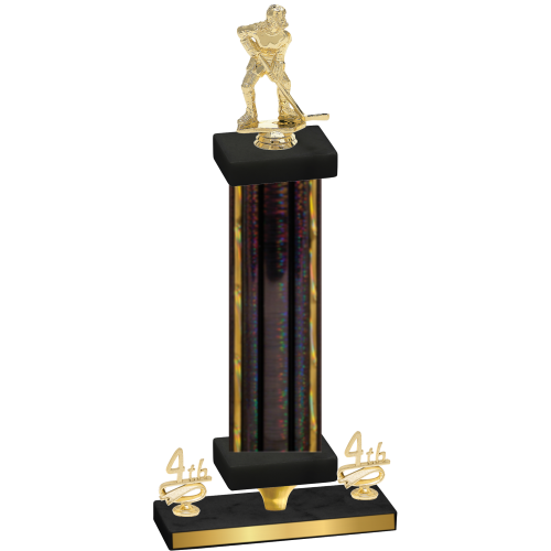 Premium Single Black Glacier Fourth Place Hockey Trophy