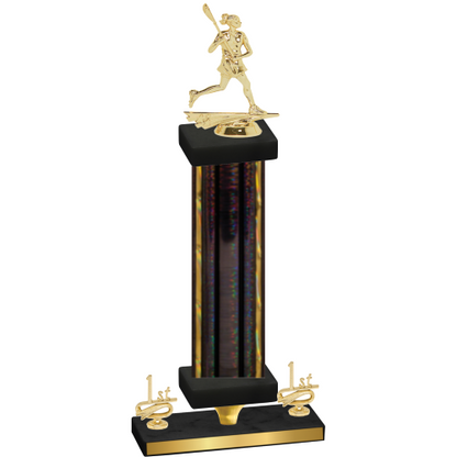 Premium Single Black Glacier First Place Lacrosse Trophy