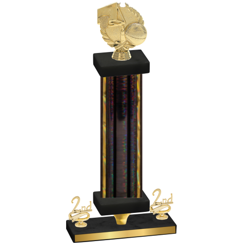 Premium Single Black Glacier Second Place Basketball Trophy