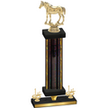 Premium Single Black Glacier First Place Horses Trophy