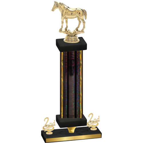 Premium Single Black Glacier Second Place Horses Trophy