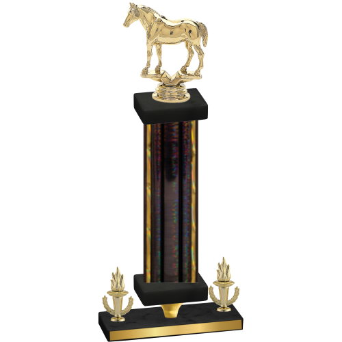 Premium Single Black Glacier Victory Horses Trophy