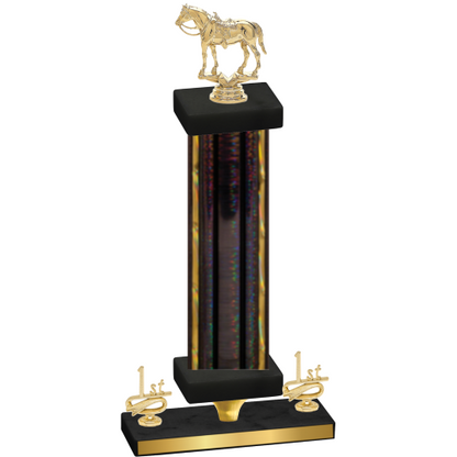 Premium Single Black Glacier First Place Horses Trophy