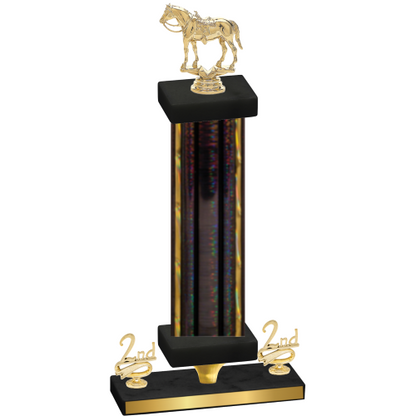 Premium Single Black Glacier Second Place Horses Trophy