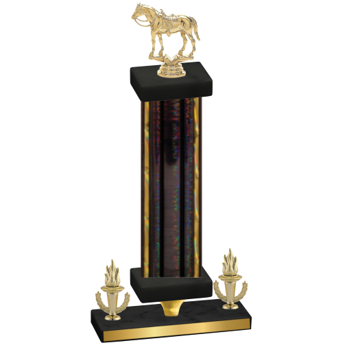 Premium Single Black Glacier Victory Horses Trophy