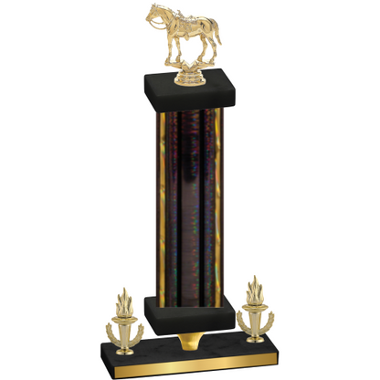 Premium Single Black Glacier Victory Horses Trophy