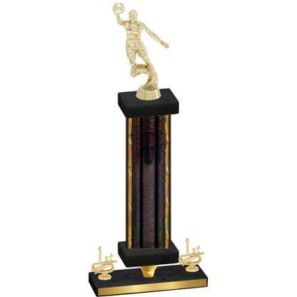 Premium Single Black Glacier First Place Basketball Trophy