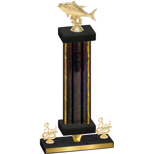 Premium Single Black Glacier Third Place Fishing Trophy