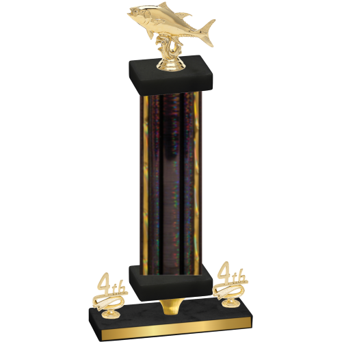 Premium Single Black Glacier Fourth Place Fishing Trophy
