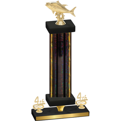 Premium Single Black Glacier Fourth Place Fishing Trophy