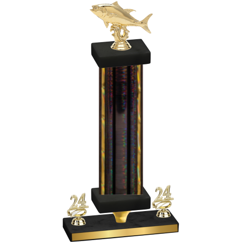 Premium Single Black Glacier Year Fishing Trophy