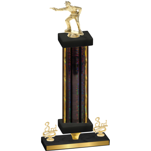 Premium Single Black Glacier Third Place Shooter Trophy