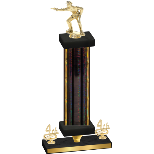 Premium Single Black Glacier Fourth Place Shooter Trophy