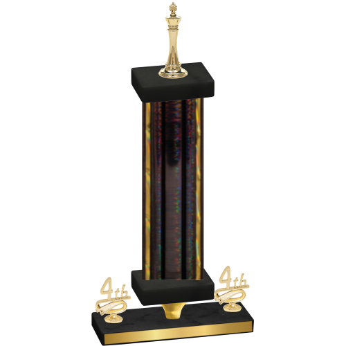 Premium Single Black Glacier Fourth Place Chess Trophy