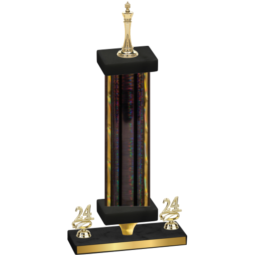 Premium Single Black Glacier Year Chess Trophy