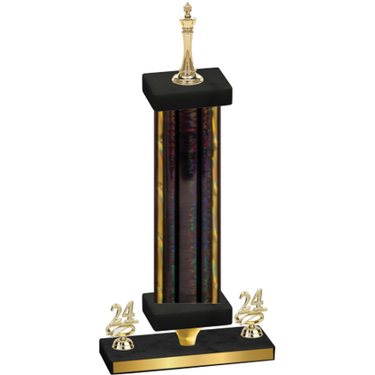 Premium Single Black Glacier Year Chess Trophy