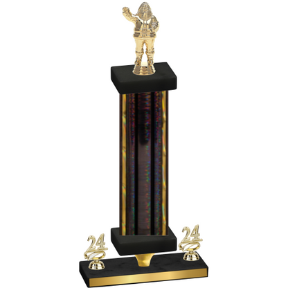 Premium Single Black Glacier Year Holiday Trophy
