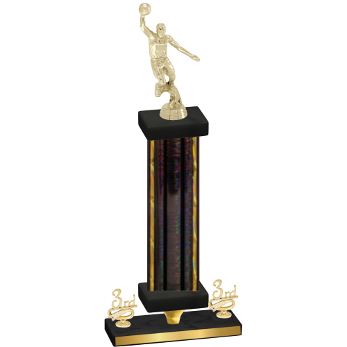 Premium Single Black Glacier Third Place Basketball Trophy