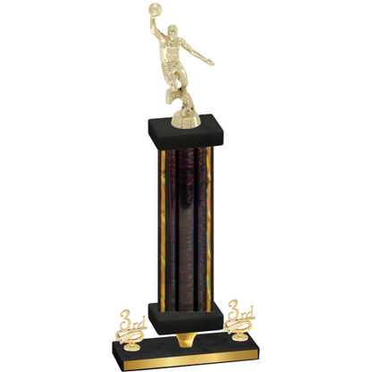 Premium Single Black Glacier Third Place Basketball Trophy
