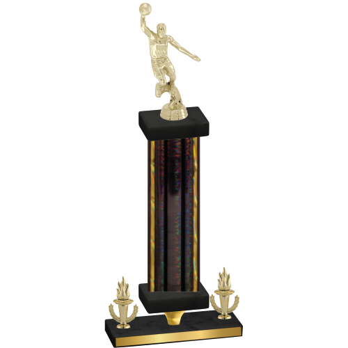 Premium Single Black Glacier Victory Basketball Trophy