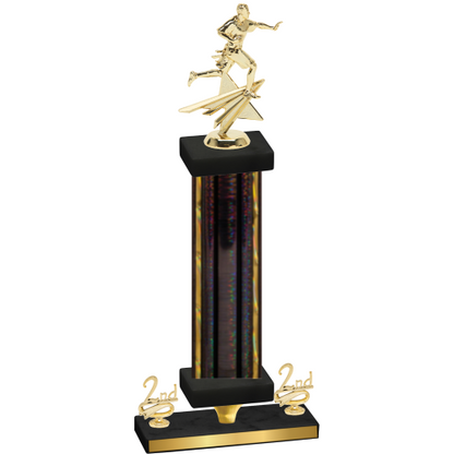Premium Single Black Glacier Second Place Flag Football Trophy