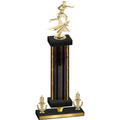Premium Single Black Glacier Victory Flag Football Trophy