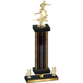 Premium Single Black Glacier Year Flag Football Trophy