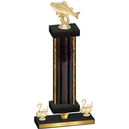 Premium Single Black Glacier Second Place Fishing Trophy