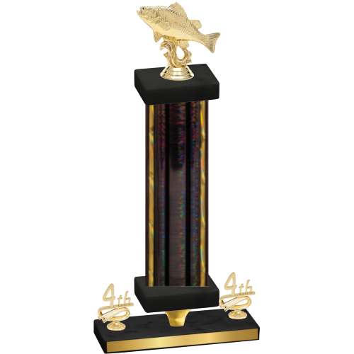 Premium Single Black Glacier Fourth Place Fishing Trophy