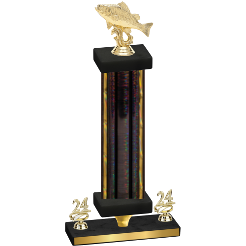 Premium Single Black Glacier Year Fishing Trophy