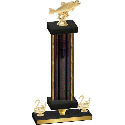 Premium Single Black Glacier Second Place Fishing Trophy