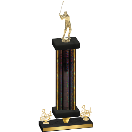 Premium Single Black Glacier Third Place Golf Trophy