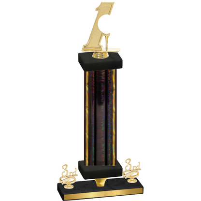 Premium Single Black Glacier Third Place Golf Trophy