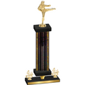 Premium Single Black Glacier Fourth Place Karate Trophy