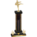 Premium Single Black Glacier Fourth Place Karate Trophy