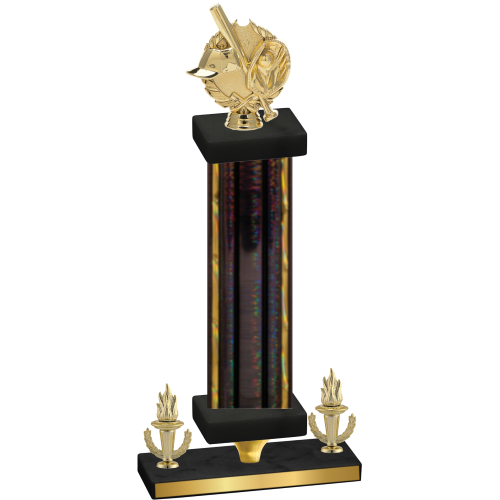Premium Single Black Glacier Victory Baseball Trophy