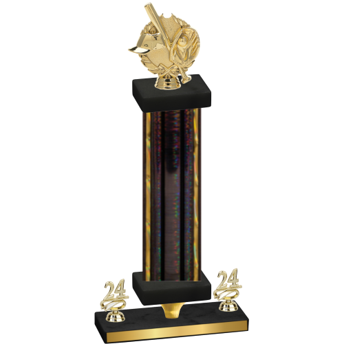 Premium Single Black Glacier Year Baseball Trophy