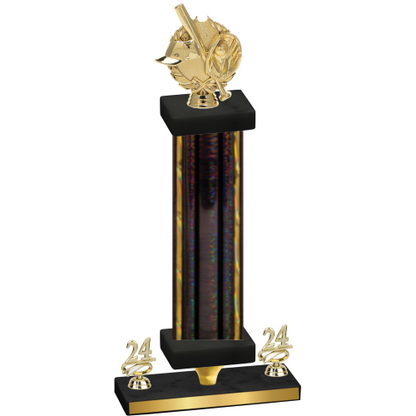 Premium Single Black Glacier Year Baseball Trophy